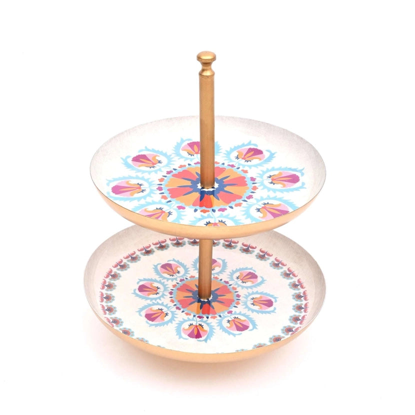 Elegant 2-Tier Cake Stand For Weddings & Parties