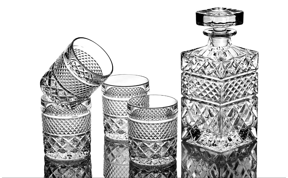 Whiskey Decanter with Glasses & Chilling Stones Gift Set